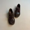 Versão em estoque~Tênis de treino alemão casual artístico retrô para aumentar a altura para mulheres, novos sapatos de moda com cadarço e bico redondo para pessoas baixinhas