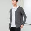 Cardigan de lã masculino com decote em V para primavera e outono, fino, solto, estilo coreano, suéter de cashmere, jaqueta de malha, elegante para jovens