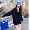Suéter Extra Grande con Cuello en V Torcido para Mujer 2025 Otoño e Invierno Nuevo Estilo Suave Jersey Tejido Holgado Ropa Exterior