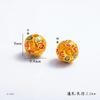 Contas Espaçadoras Flor Azul Esmaltada Oca Banhadas a Ouro Atacado Estilo Chinês Pulseira DIY Contas Redondas Acessórios