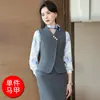 Servicio al cliente de banco OL, joyería, esteticista, recepcionista, uniforme de trabajo, traje sastre gris profesional para mujer