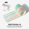 Fita Washi Bobo Gummy Series Embalada com Caixa 5 Rolos para Journaling DIY, Materiais de Diário, Adesivos Decorativos para Colagem