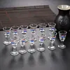 Taza Moutai, copa de vino pequeña, copa de cristal, juego de decantadores de licor de un trago de 10 ml, juego de siete piezas, blanco