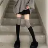 Calcetines Grises de Alta Gama para Mujer, de Rodilla para Primavera y Verano, Combinados con Botas, Estilo Perezoso de Nicho, Calcetines Holgados de Color Sólido, Calcetines JK de Celebridad de Internet