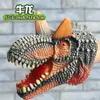 Venda Direta da Fábrica Luvas de Fantoche de Mão Dinossauro Borracha Macia Triceratops Tiranossauro Rex Modelo de Animal de Simulação Infantil Brinquedo de Menino
