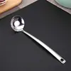 Panela Quente de Aço Inoxidável Colher de Sopa Colador Integrado Conjunto de Aço Inoxidável Grande Cabo Longo Colher de Mingau Doméstica Colher de Sopa
