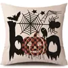 Funda de Almohada Halloween Calabaza Divertida Transfronteriza Amazon Estampado de Lino Funda Decorativa para Cojín de Sofá del Hogar