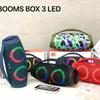 Novo BOOMS BOX3 alto-falante Bluetooth sem fio grande Ares RGB subwoofer portátil estéreo portátil para áreas externas