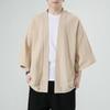 Cardigan de verano 2023 nuevo para hombre, camiseta de manga corta para hombre, estilo chino, color liso, simple, retro, túnica holgada
