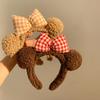 Diadema Especial para Lavar la Cara, Diadema Divertida de Otoño e Invierno con Diseño de Oso Lindo, Cinta para el Pelo, Horquilla, Accesorios para el Pelo, Tocado de Felpa