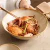 Tigela de Cerâmica Ondulada Yao Bian, Louça Doméstica, Tigela de Sopa Criativa Retrô, Tigela Grande, Tigela para Macarrão Comercial, Tigela de Ramen de Alta Qualidade