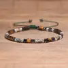 Pulseira Artesanal Pura de Novo Estilo, Pulseira Trançada Personalizada com Contas em Grade 2*4, Pulseira de Pedra Natural para Yoga com Padrões Criativos