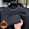 Suéter rojo de invierno para hombres en su año zodiacal, forrado de felpa y engrosado, de cuello redondo, para mediana edad y ancianos, tejido base, ropa abrigadora para el abuelo