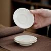 Chiai Suet Jade Blanco Porcelana Soporte para Taza de Té Posavasos Cerámica Juego de Té Kung Fu Ceremonia del Té Alfombrilla Aislante de Calor Antiescaldante