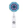 Hebilla retráctil de fácil extracción con diseño de mandala de Amazon Hotspot, flores de colores, hebilla de identificación de fácil extracción, personalización