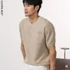 Estilo Riqueza Antigua Prendas de Punto Camiseta de Manga Corta para Hombre Verano Nuevo Retro Japonés Jersey Versátil Camiseta Moda Masculina