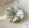Goma para el pelo con lazo de lunares amarillos estilo coreano para mujer, Cuerda para el pelo de diseño estilo coreano, Accesorio para el pelo, Estilo perezoso