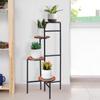 Prateleira de Armazenamento para Plantas, Suporte de Flores Móvel para Exterior, Simples Rack de Metal de Camada Dupla para Exibição de Plantas de Canto da Sala de Estar