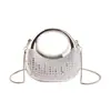Mini Exquisito Brillante Pedrería Labios Sexy Flor Acrílico Luna Simple Versátil Nicho Bolso de Mano Bolso de Hombro
