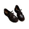 Versão em estoque~Tênis de treino alemão casual artístico retrô para aumentar a altura para mulheres, novos sapatos de moda com cadarço e bico redondo para pessoas baixinhas