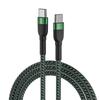 Cable de datos trenzado de doble cabezal tipo C de 60 vatios, tipo C a tipo C, línea trenzada de red de pesca, línea de carga C a C