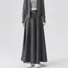 Falda de traje negra estilo Hepburn para mujer, de otoño, de cintura alta, fluida, falda larga con dobladillo amplio, elegante falda de paraguas