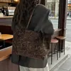 Bolso de Mano Nuevo con Estampado de Leopardo para Mujer, Gran Capacidad, Bolso de Hombro Simple Fruncido, Moda Callejera, Elegante Bolso Madre-Hija