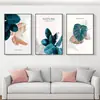 Pintura Decorativa para Sala de Estar Estilo Nórdico Planta Verde Fresca Flores Mural Celebridad de Internet Pared de Fondo para Sofá Dormitorio Sencillo