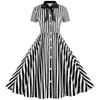 Comercio Exterior Europa y Estados Unidos Transfronterizo Nuevo Verano para Mujer Rayas Costura Manga Corta Festival Mariposa Fiesta Temperamento Vestido Largo