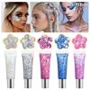 Gel Flash Gel Gel Lantejoulas Maquiagem Olhos Sereia Flash Corporal Patch Performance Infantil Facial Lantejoulas Grandes Maquiagem de Palco