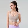Novo Sutiã Esportivo Transfronteiriço à Prova de Choque para Mulheres Push-Up V Profundo Fitness Costas Lindas Sensação Nua Sutiã de Yoga com Bojo Sem Costura