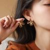 Pendientes rojos Ancola 2024 nuevos de alta gama otoño e invierno pendientes de flor diseño femenino pendientes de nicho