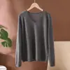 Suéter Cashmere Consinee, Peça Única Sem Costura de Seda Cashmere, Seda de Amora + Cashmere de Cabra, Gola Redonda/Gola V, Leve de Seda
