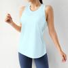 Blusa Fitness Colete Esportivo Feminino Slim Respirável Roupa de Treino Top Sem Mangas Corrida Blusa Longa Camiseta Yoga