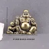 Estatueta Criativa de Buda Maitreya em Latão Puro, Estilo Antigo, Buda Sorridente com Barriga Grande, Decoração para Mesa de Casa Atacado
