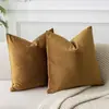Fundas de cojín para sofá de tela modernas minimalistas hechas a medida, un producto popular transfronterizo, con fundas de cojín decorativo de terciopelo de color liso (relleno no incluido)