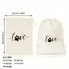 Bolsa de Lino con Cordón Estampado de Huella de Pata de Mascota Amor Exclusiva Transfronteriza Bolsa de Almacenamiento de Comercio Exterior Bolsa de Embalaje para Regalo