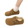 Zapatos retro de mujer estilo Birkenstock todo incluido, nueva colección otoño/invierno 2026, suela suave, forro de felpa, mocasines sin cordones, versátiles zapatos casuales de algodón