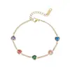 2023 Nova Moda Europeia e Americana Ins Pulseira Mini Coração Colorido Zircônia Nicho Alto Padrão Pulseira de Aço Inoxidável