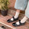2025 ~ Estilo Primavera Estilo Fragante Pequeño Lazo Zapatos de Boca Baja Zapatos de Mujer Estilo Francés Retro Planos Mary Jane Zapatos Pequeños de Cuero