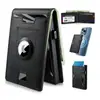 Cartera de cuero para Airtag estilo corto de comercio exterior al 80% de descuento, delgada, protección RFID antirrobo, billetera para hombre portátil de color sólido