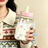 Vaso Pequeño de Leche Veraniego Estrella Linda de Alto Borosilicato Estilo Nuevo para Niñas Oficina Vaso de Café de Alto Valor Taza con Popote