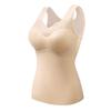 Chaleco Cálido Térmico de Terciopelo Alemán Cepillado de Doble Cara para Otoño e Invierno para Mujer con Almohadillas en el Pecho, Corte Ajustado, Talla Grande, Ropa Interior Térmica Sin Costuras