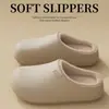 Pantuflas de algodón impermeables EVA para mujer, nuevo estilo otoño e invierno, con felpa cálida, antideslizantes, suela gruesa, para casa, para exterior, zapatos de algodón para parejas, hombre