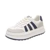 Zapatillas Blancas de Suela Gruesa para Mujer 2026 Color Otoño Bloque de Color Estilo Universitario Ligero Aumentadoras de Altura Versátiles Zapatos Deportivos Casuales