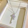 Collar de titanio con diseño de trébol y circonita, estilo coreano y japonés de lujo ligero, cadena para la clavícula, a la moda y elegante, para mujer