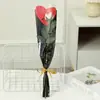 Bolsa de Embalaje de Flor Individual con Forma de Corazón de Nuevo Estilo, Materiales de Embalaje Floral DIY para Floristería, Bolsa Transparente Opp para Ramo al por Mayor