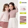 [Conjunto de Duas Peças] Camiseta de Manga Longa Infantil Dudu, Roupa Íntima Infantil Antiestática de Outono, Roupas de Bebê para Meninas