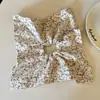 Elástico de cabelo scrunchie quadrado retrô estilo coreano com toque de alta qualidade, acessório de cabelo feminino