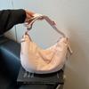 Bolso Cruzado para Mujer Primavera 2025 Nuevo Bolso Dumpling de Gran Capacidad Simple Moda Retro Nicho Color Puro Bolso de Hombro